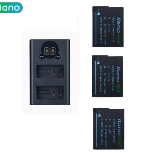 LLANO Panasonic DMW-BLC12 / Leica BP-DC12 / Sigma BP-51  代用鋰電池連顯電量雙...