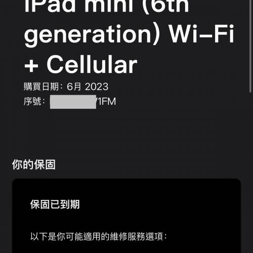 ipad mini 6 行動網絡5G版港行冇花