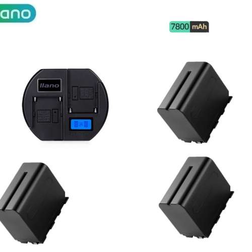 LLANO NP-F970 Sony L-Series Info-Lithium Battery Pack With QC3.0 LCD Charger