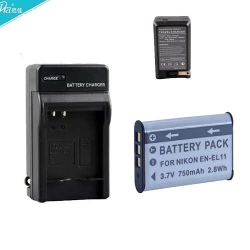NIJIA Sony NP-BY1 / Nikon EN-EL11Battery With Single-Bay Travel Charger