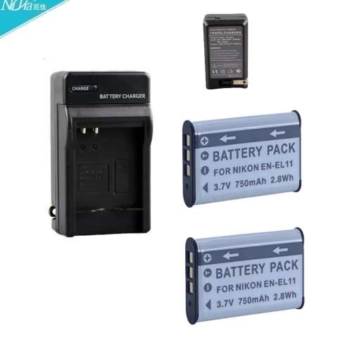 NIJIA Sony NP-BY1 / Nikon EN-EL11Battery With Single-Bay Travel Charger