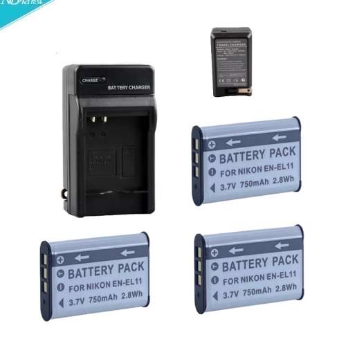 NIJIA Sony NP-BY1 / Nikon EN-EL11Battery With Single-Bay Travel Charger