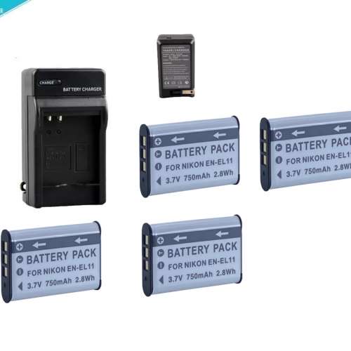 NIJIA Sony NP-BY1 / Nikon EN-EL11Battery With Single-Bay Travel Charger