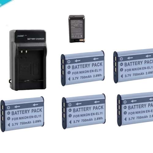 NIJIA Sony NP-BY1 / Nikon EN-EL11Battery With Single-Bay Travel Charger