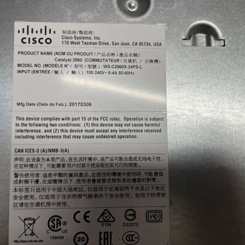 思科 WS-C2960X-24PS-L