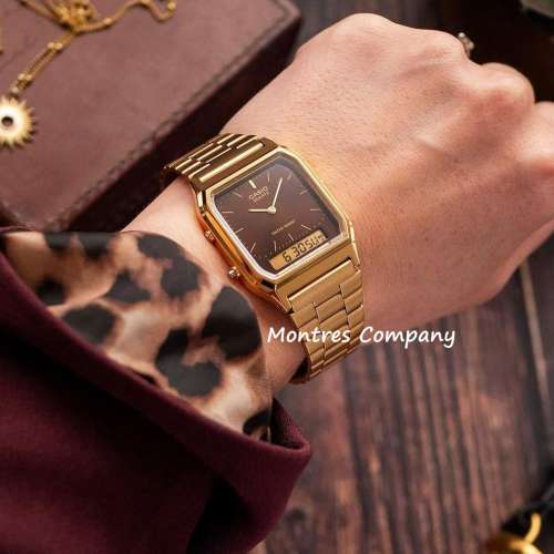 Montres Company香港註冊公司(31年老店) 卡西歐 CASIO 不鏽鋼錶帶 細錶徑AQ-230GA-5...