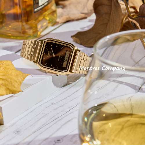 Montres Company香港註冊公司(31年老店) 卡西歐 CASIO 不鏽鋼錶帶 細錶徑AQ-230GA-5...