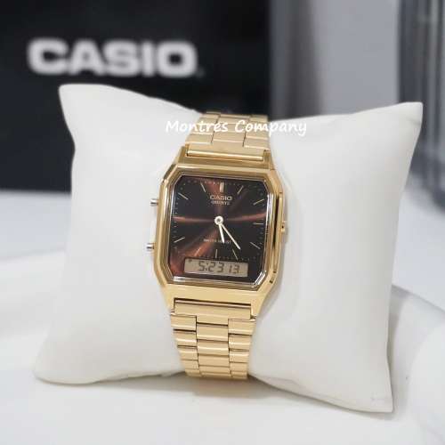 Montres Company香港註冊公司(31年老店) 卡西歐 CASIO 不鏽鋼錶帶 細錶徑AQ-230GA-5...