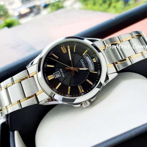 Montres Company 香港註冊公司 (31年老店) 卡西歐 CASIO 防水 MTP-1381G-1A 銀黑金...