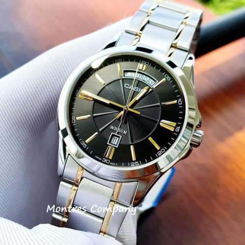 Montres Company 香港註冊公司 (31年老店) 卡西歐 CASIO 防水 MTP-1381G-1A 銀黑金...