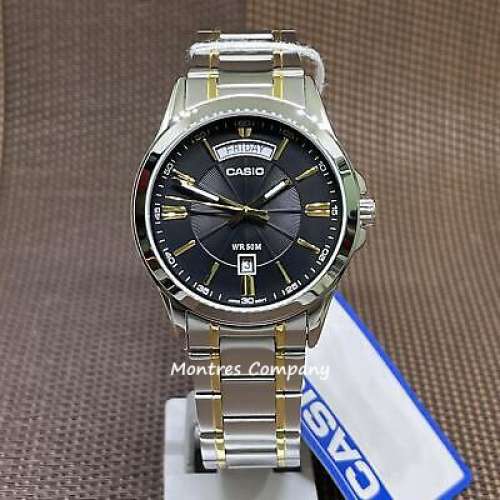 Montres Company 香港註冊公司 (31年老店) 卡西歐 CASIO 防水 MTP-1381G-1A 銀黑金...