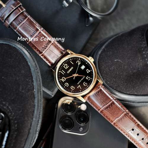 Montres Company 香港註冊公司 (31年老店) 卡西歐 CASIO 防水 皮錶帶 MTP-V002GL-1B...
