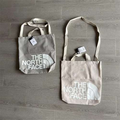 （全新）日本 The North Face 淺灰淺粉紅色帆布 手挽 斜咩袋