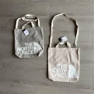 （全新）日本 The North Face 淺灰淺粉紅色帆布 手挽 斜咩袋