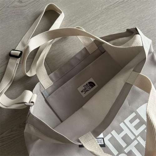 （全新）日本 The North Face 淺灰淺粉紅色帆布 手挽 斜咩袋