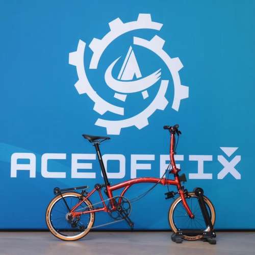 新色火焰紅清漆 2024 ACEOFFIX 升級PRO版 5速 16吋349 鋁合金國布 鋁布 折叠車 送叮...