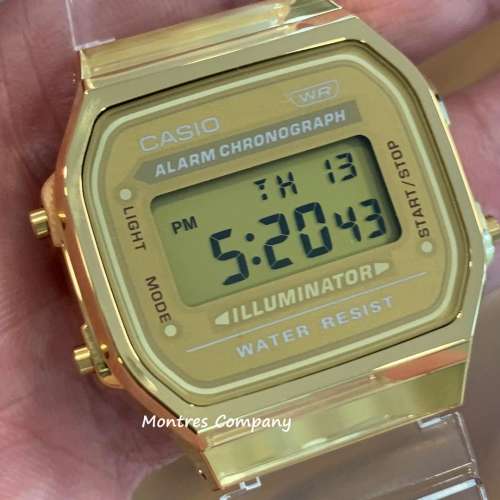 Montres Company香港註冊公司(31年老店) 卡西歐 CASIO 防水 透明 金色 A168XESG-9A ...