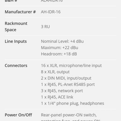 Allen & Heath iDR-16 iLive Fixed-Format MixRack (3 RU)