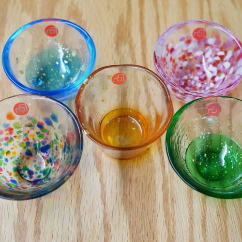 津輕玻璃 石塚硝子 5款精美款迷你清酒杯套裝 日本製 (FS-495730)