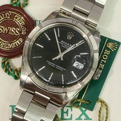真品FULL SET ROLEX-15010 OYSTER PERPETUAL DATE全鋼全自動日曆80年代尾期錶極爽靚...
