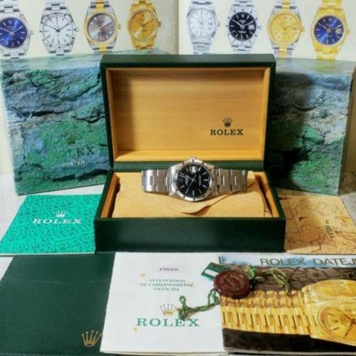 真品FULL SET ROLEX-15010 OYSTER PERPETUAL DATE全鋼全自動日曆80年代尾期錶極爽靚...