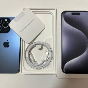 港行 3個月AppleCare 電池98% 充電次數117 iPhone 15 pro max 512gb 藍色 原裝無拆...