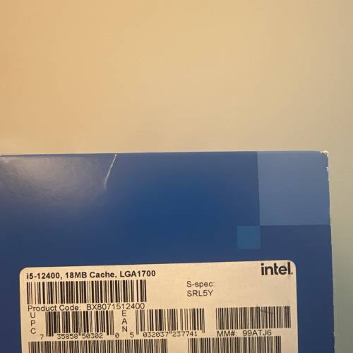 全新i5 12400未拆盒連原廠散熱風扇