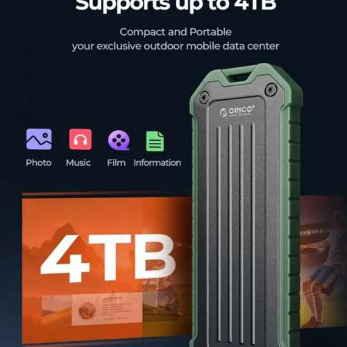 4TB NVMe™ M.2 SSD + 三防金属殼ORICO OTPX-G2一套