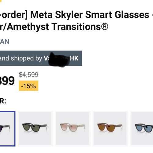 RAY BAN META 全視線版SMART GLASS 智能眼鏡（SKYLER）- 靚色抵價，最佳聖誕禮物/旅...