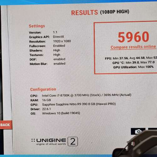 二手 SAPPHIRE R9 390 顯示卡