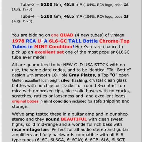 RCA 6L6GC x 4