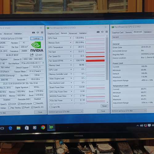 GIGABYTE GTX-950 2G GDDR5 雙風扇 要插6-pin电源 板本。全正常。
