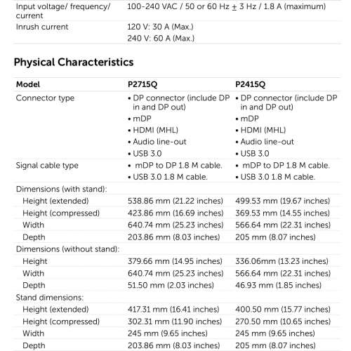 Dell P2415Q 24" 4K UHD Monitor