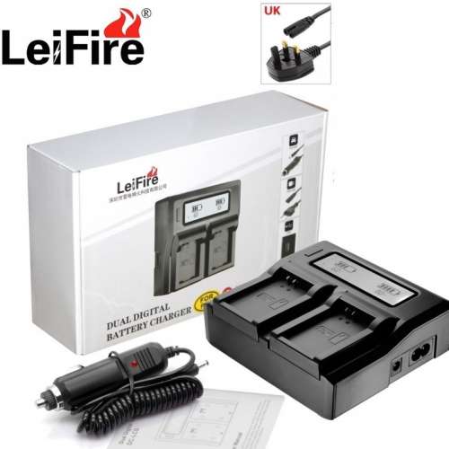 LEIFIRE SONY NP-F550, VW-VBD1, JVC BN-V607 Dual Bay LCD Display Charger 充電機