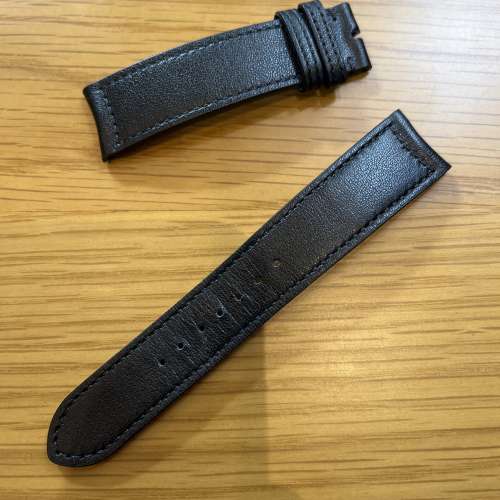 Premium Calf Leather Strap 20/18 in Semi Gloss Black