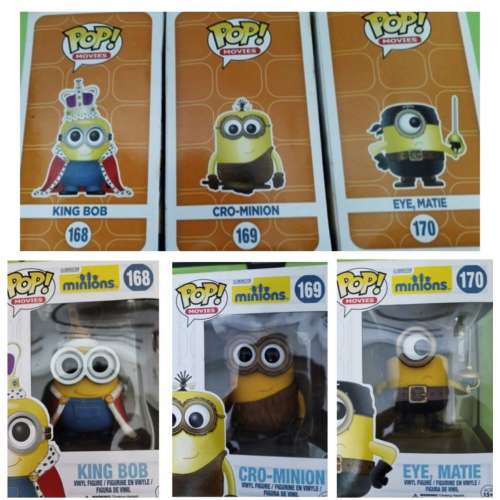 全新Funko pop movies 迷你兵團minions king bob cro minions eye matie 車內家中模...