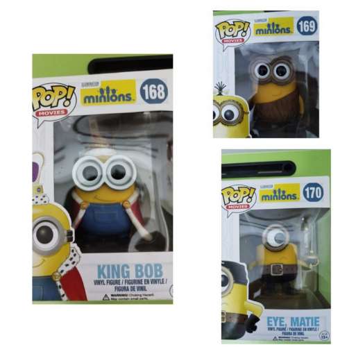 全新Funko pop movies 迷你兵團minions king bob cro minions eye matie 車內家中模...