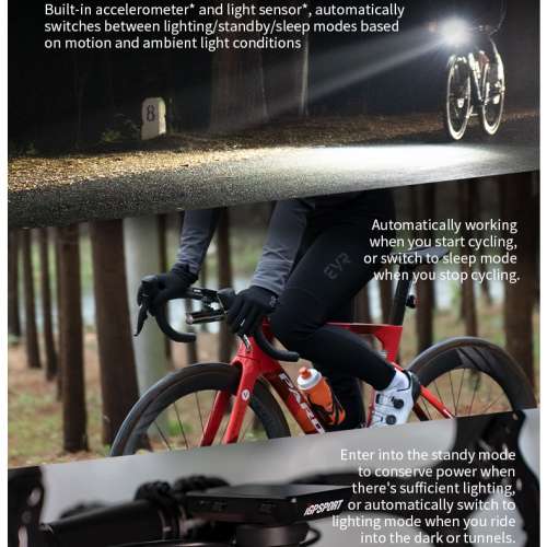 100%New Igpsport VS1200 SMART FRONT BIKE LIGHT