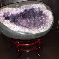 全新 紫水晶洞 紫晶洞 開口笑 水晶 約 4.2kg 錢袋子 Amethyst Crystal