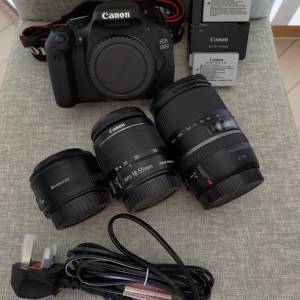Canon EOS 600D 單反機身及三個鏡頭 (不散賣)