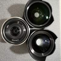 Sony 16mm f2.8 (SEL16F28) + Fisheye (VCL-ECF2)  + Ultra Wide (VCL-ECU2)