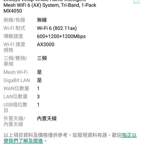 Linksys MX4050 Wifi 6