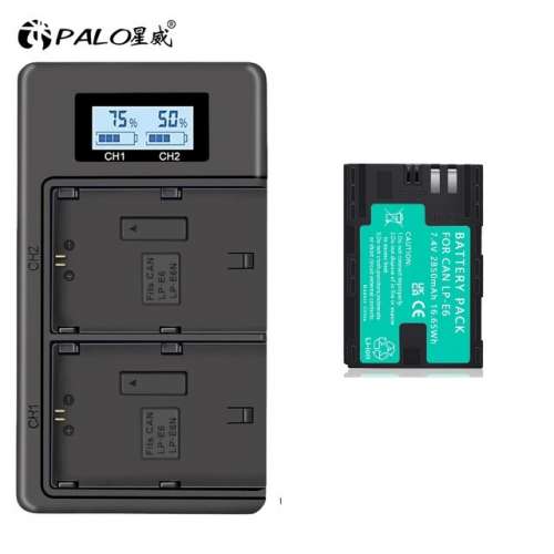 PALO Canon LP-E6 Fully Decoded Lithium-Ion Battery Pack With USB Charger
