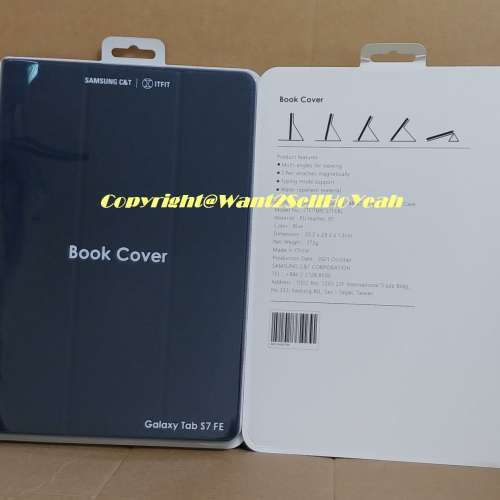 Samsung C&T ITFIT Galaxy Tab S7 FE Book Cover Case,Tab S8+, Tab S7+, S7 FE適用...