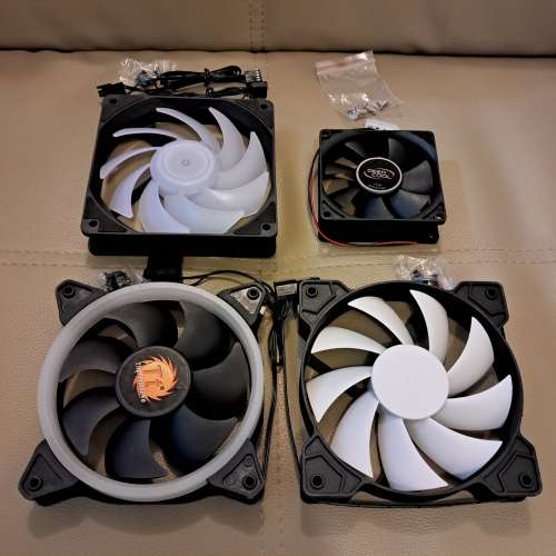 MetalFish 12cm 5V ARGB / Thermaltake 12cm RGB / SAMA 12cm 白葉 / Deepcool 9cm ...