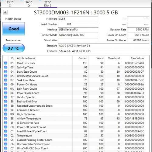 Seagate 3TB Hard Drive 硬碟