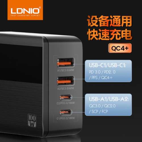 LDNIO 全新超級快充100W氮化鎵充電器