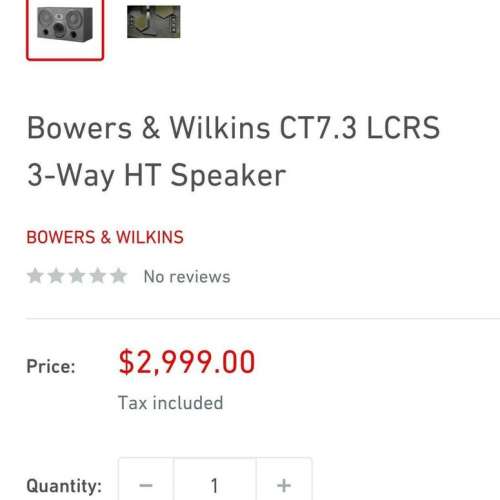 B&W CT7.3 LCRS [$8800 隻]