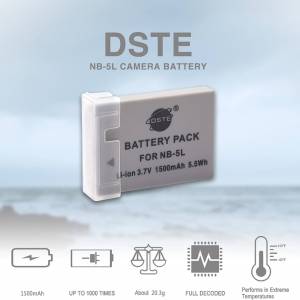 DSTE For CANON NB-5L Lithium-Ion Battery With AC Charger 代用鋰電池連充電機