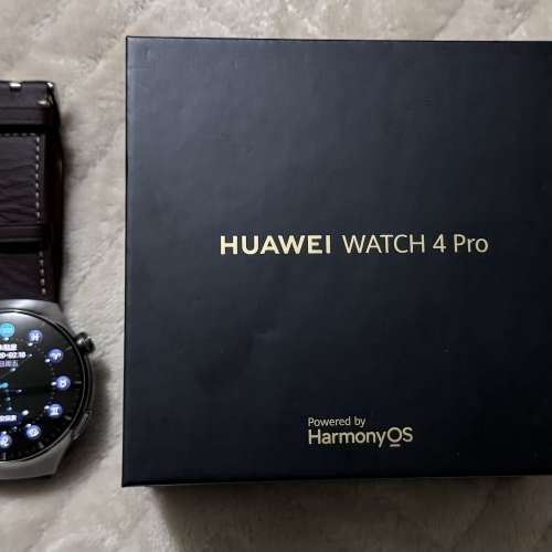 Huawei watch 4 pro棕色真皮 航天級鈦合金錶殻，99新有保養